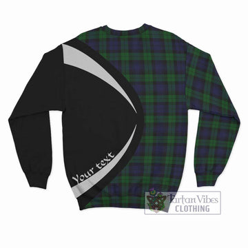 Black Watch Tartan Sweatshirt with Family Crest Circle Style