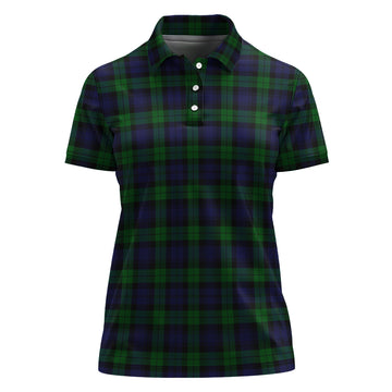 Black Watch Tartan Polo Shirt For Women