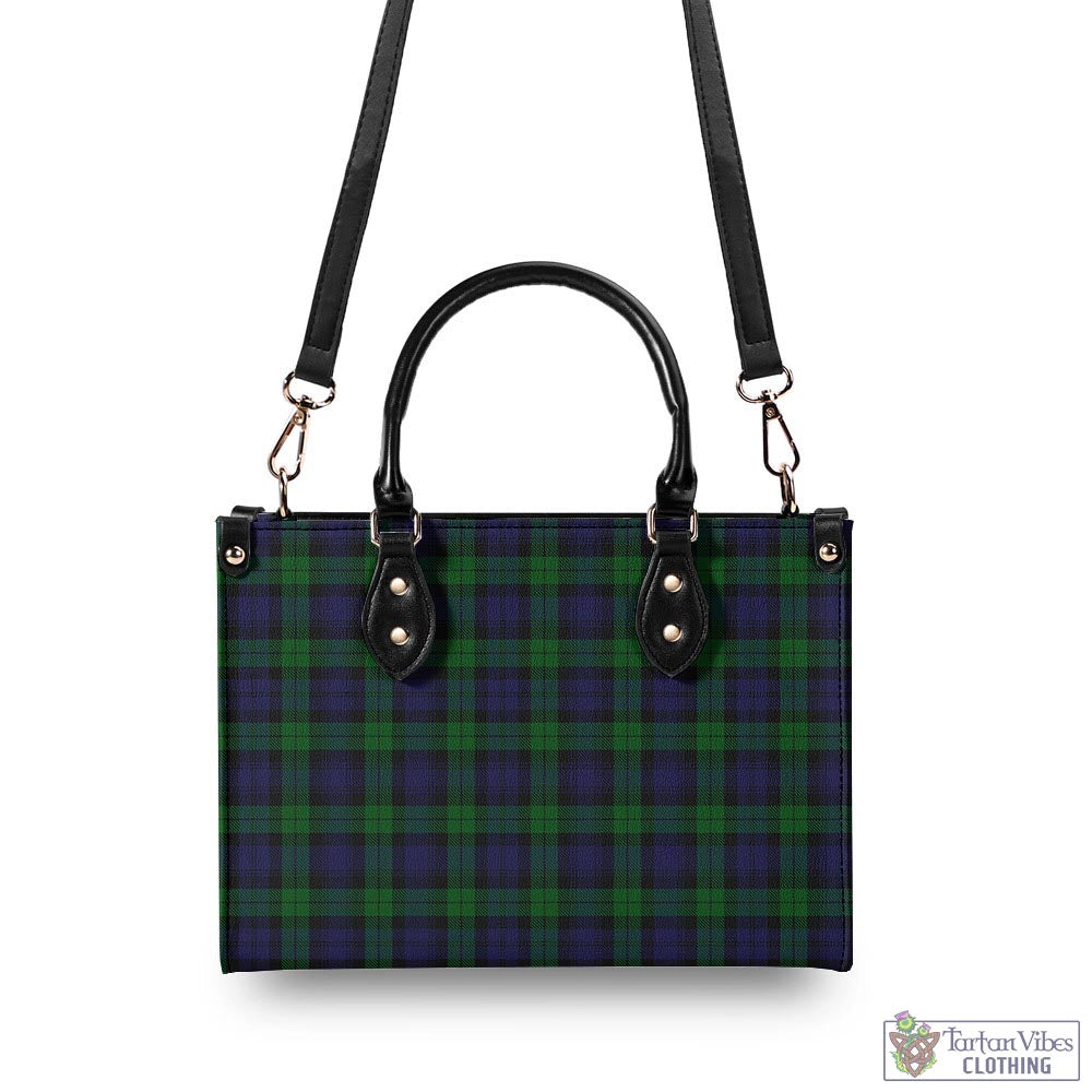 Tartan Vibes Clothing Black Watch Tartan Luxury Leather Handbags