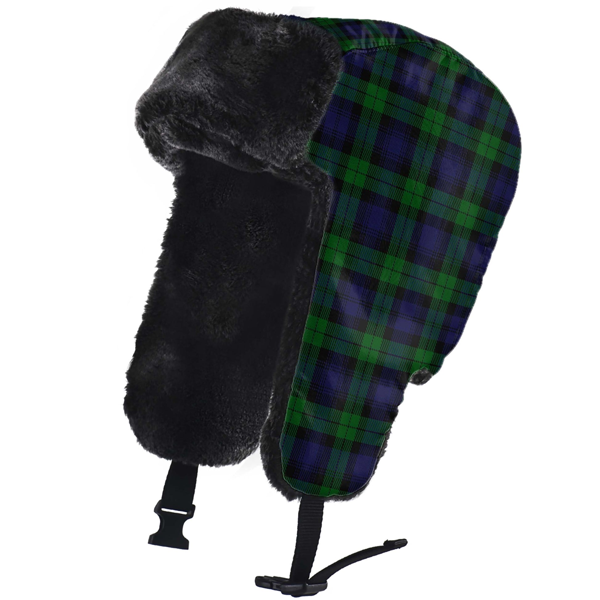 Black Watch Tartan Winter Trapper Hat - Tartanvibesclothing