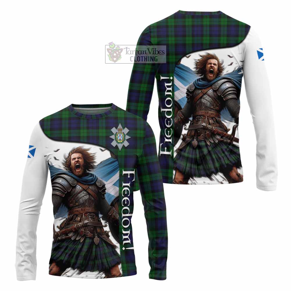 Tartan Vibes Clothing Black Watch Crest Tartan Long Sleeve T-Shirt Inspired by the Freedom of Scottish Warrior