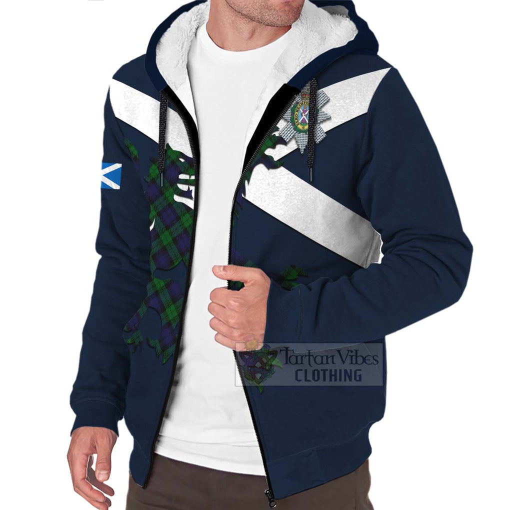 Tartan Vibes Clothing Black Watch Tartan Lion Rampant Sherpa Hoodie – Proudly Display Your Heritage with Alba Gu Brath and Clan Name