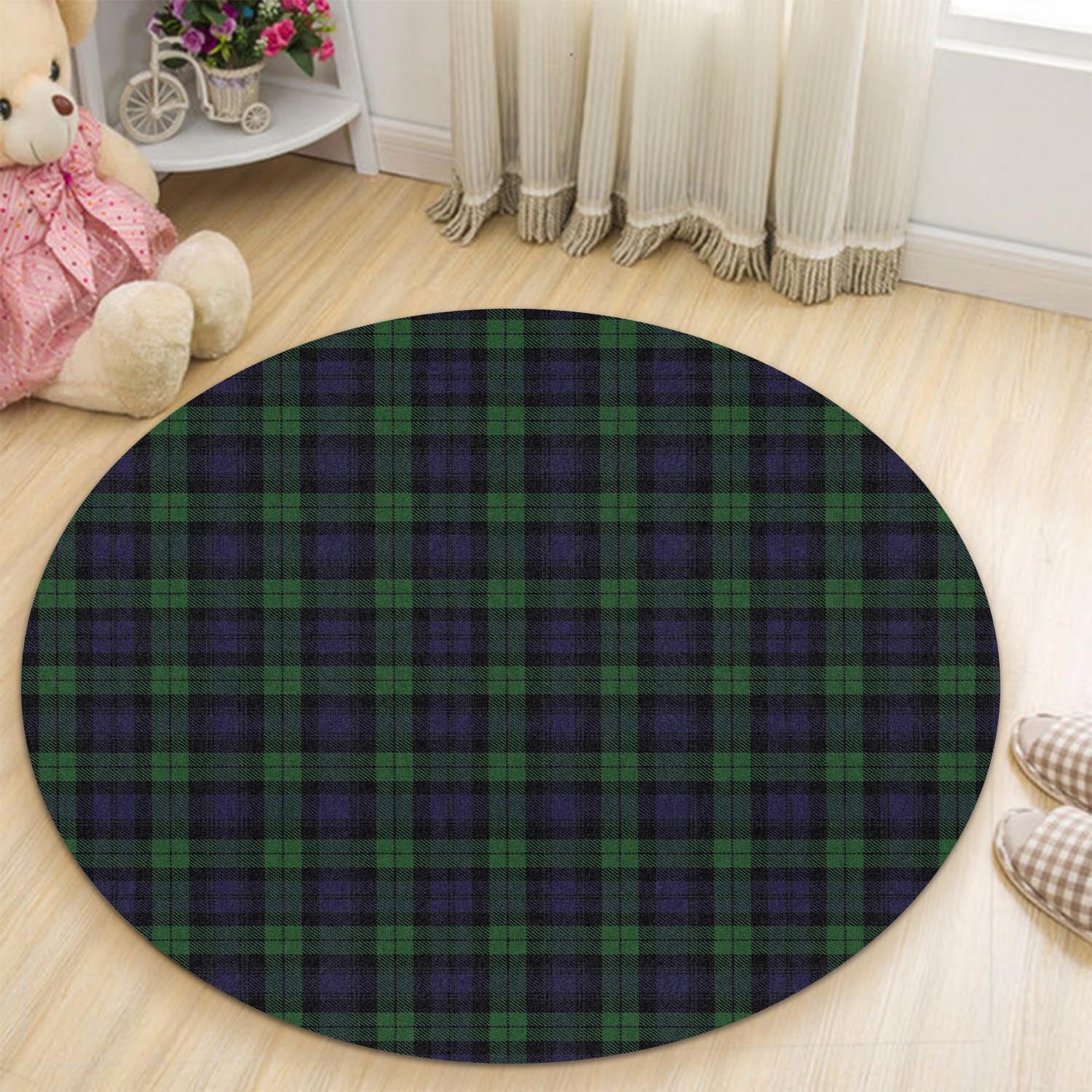 Black Watch Tartan Round Rug - Tartanvibesclothing