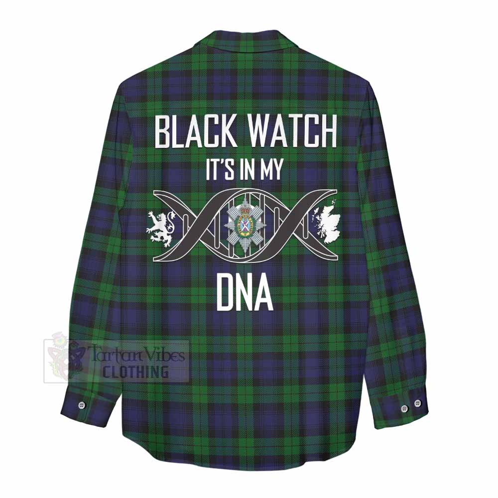 Tartan Vibes Clothing Black Watch Tartan Women's Casual Shirt with Family Crest DNA In Me Style