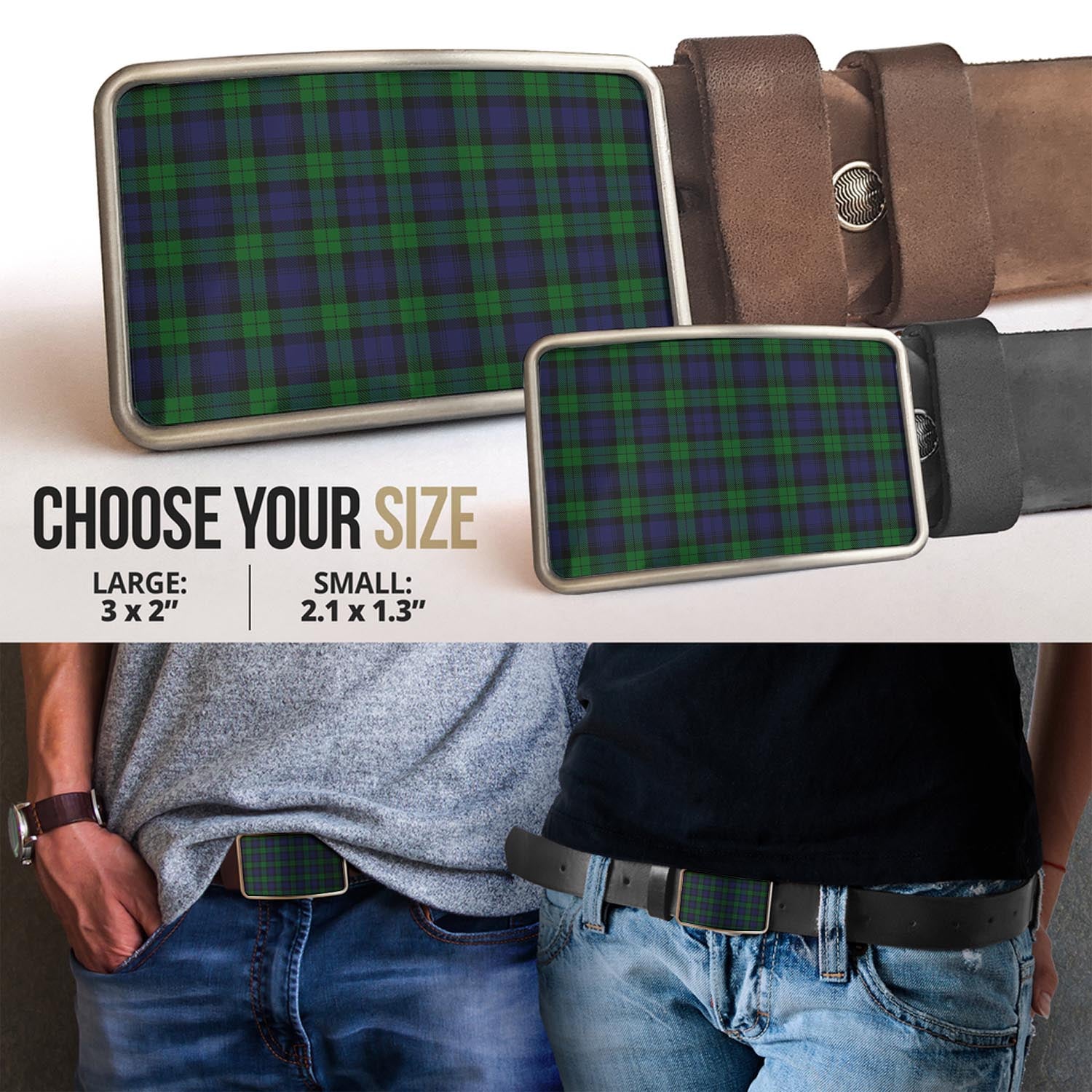 Black Watch Tartan Belt Buckles - Tartanvibesclothing