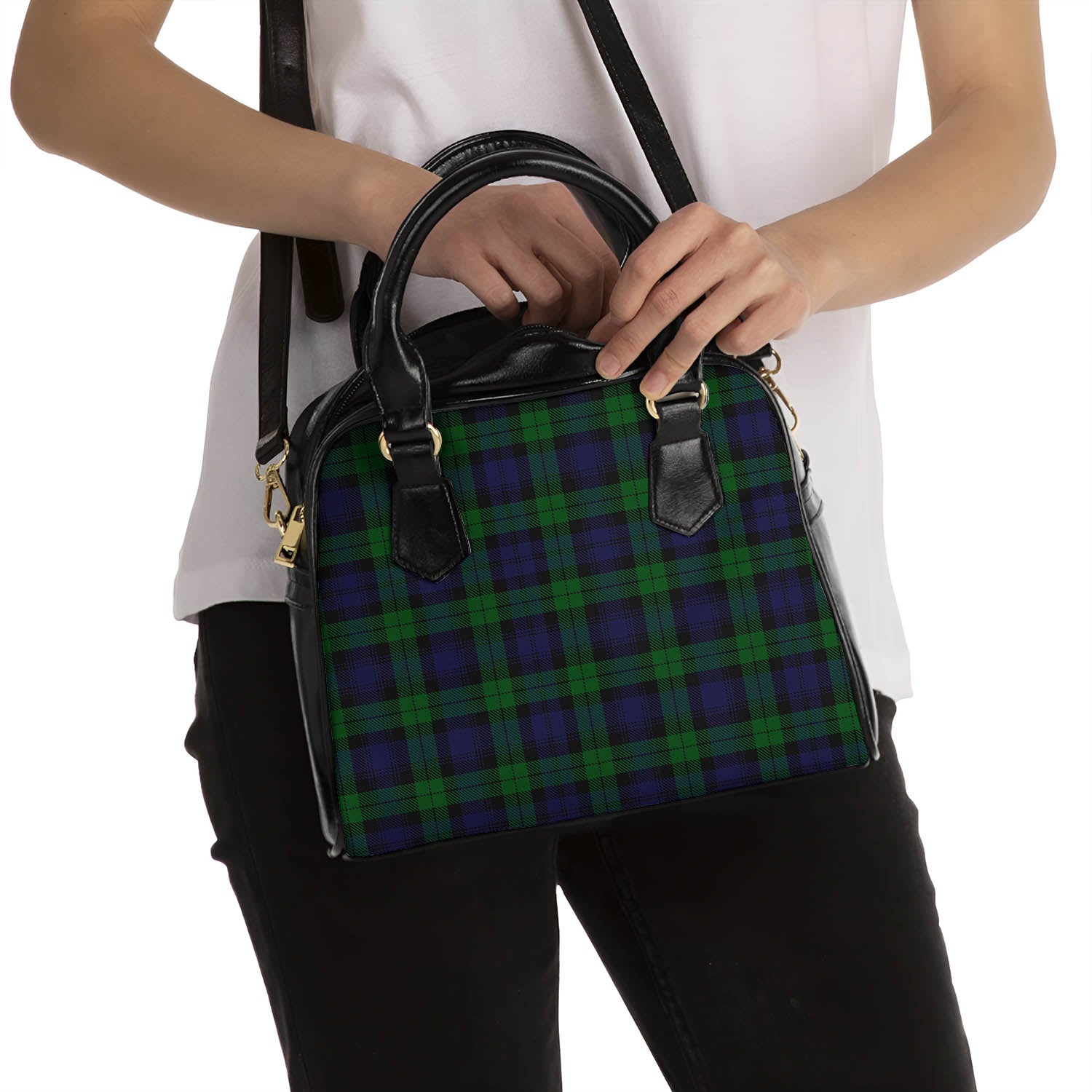 Black Watch Tartan Shoulder Handbags - Tartanvibesclothing