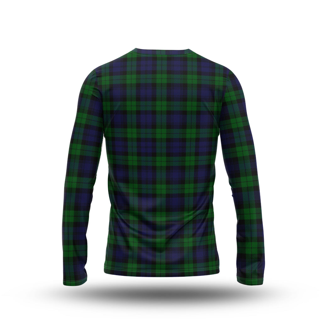 Black Watch Tartan Long Sleeve T-Shirt with Family Crest - Tartanvibesclothing