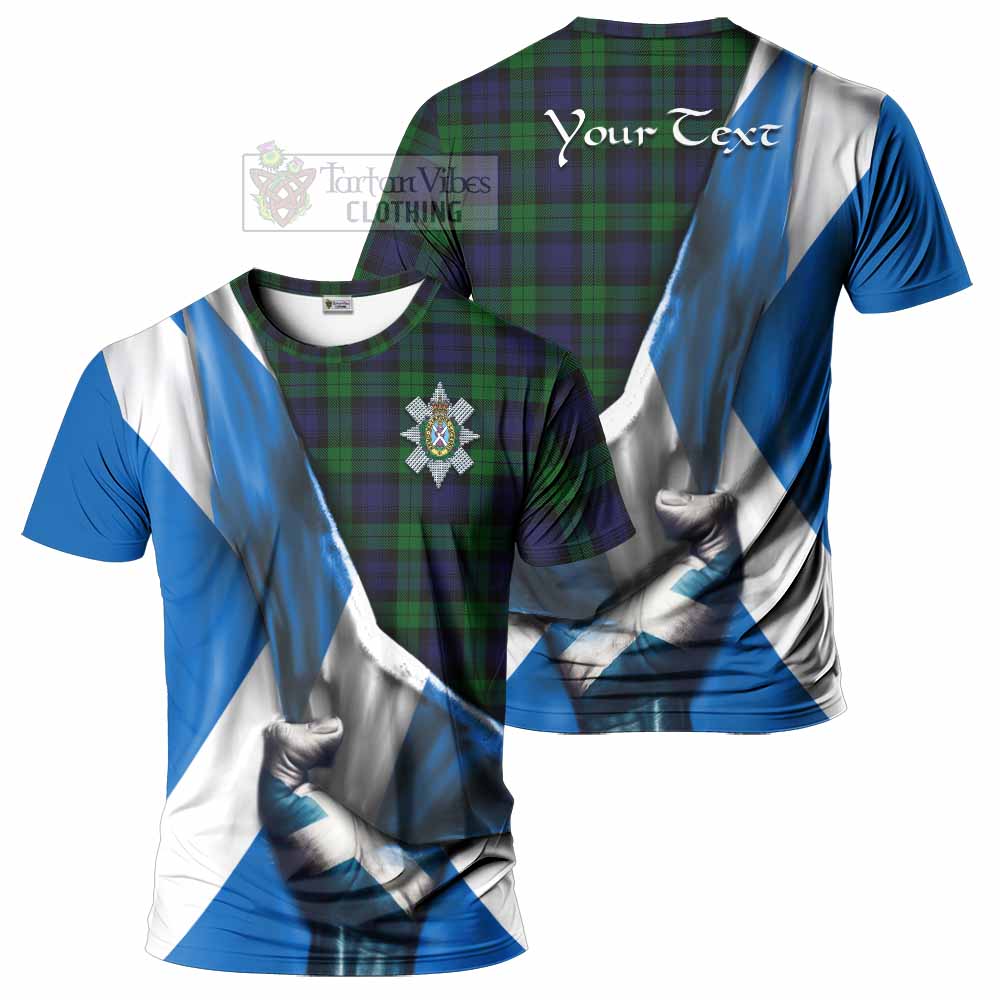 Tartan Vibes Clothing Black Watch Tartan T-Shirt with Family Crest Scotland Patriotic Style