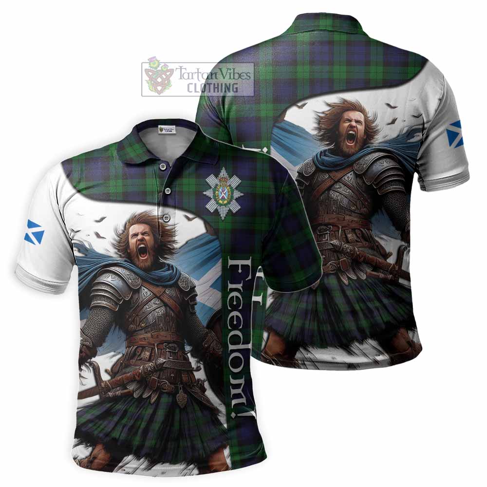 Tartan Vibes Clothing Black Watch Crest Tartan Polo Shirt Inspired by the Freedom of Scottish Warrior