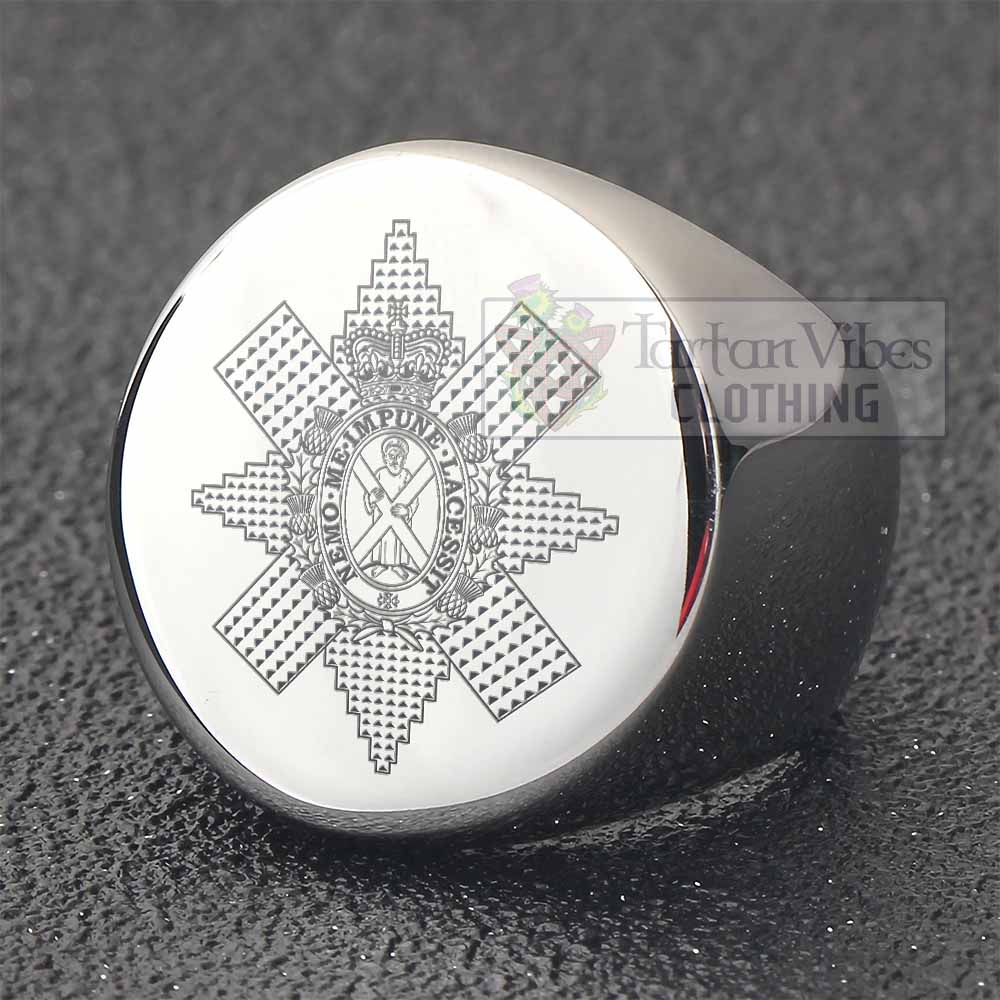 Tartan Vibes Clothing Black Watch Clan Crest Engraved Ring