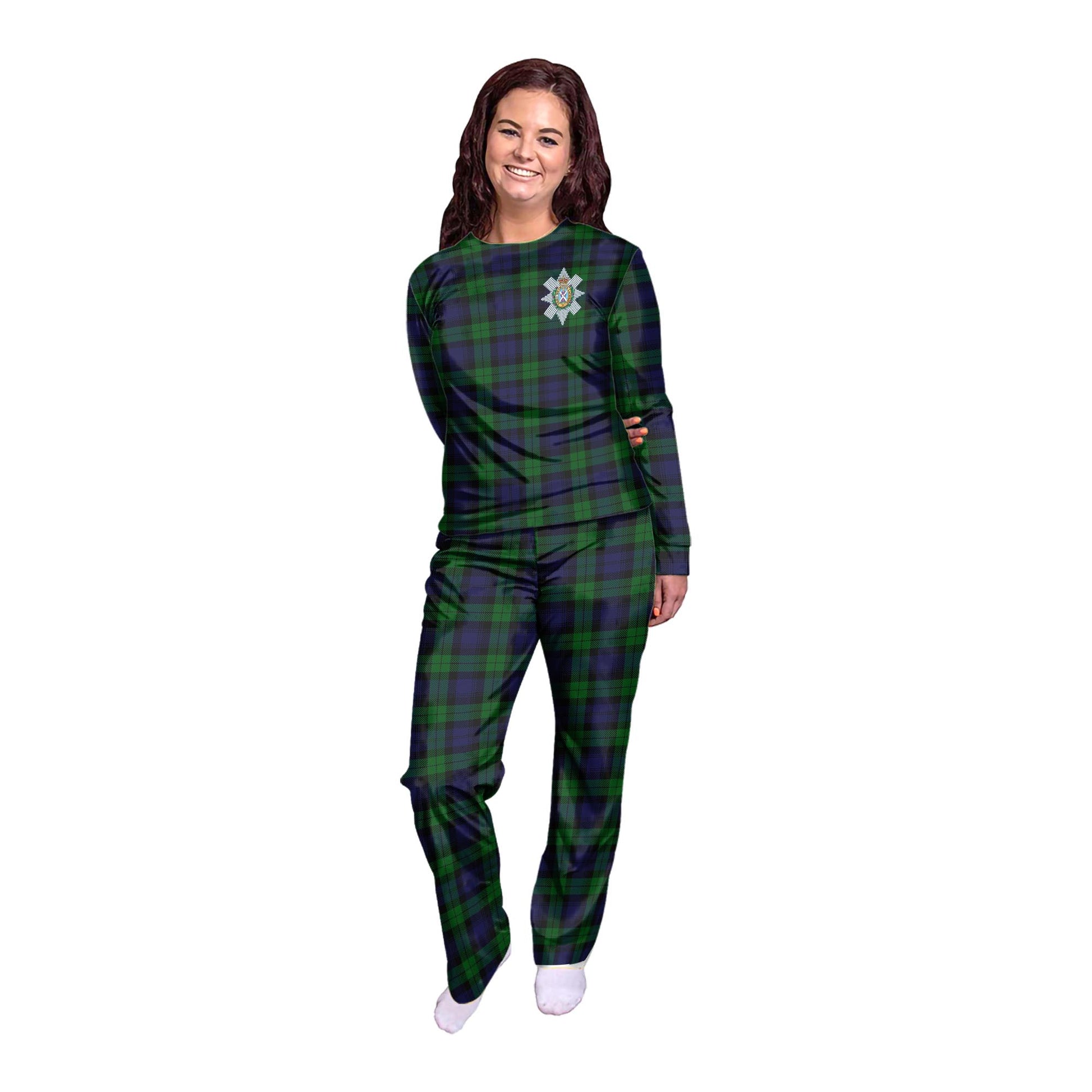 Black Watch Tartan Pajamas Family Set with Family Crest - Tartan Vibes Clothing