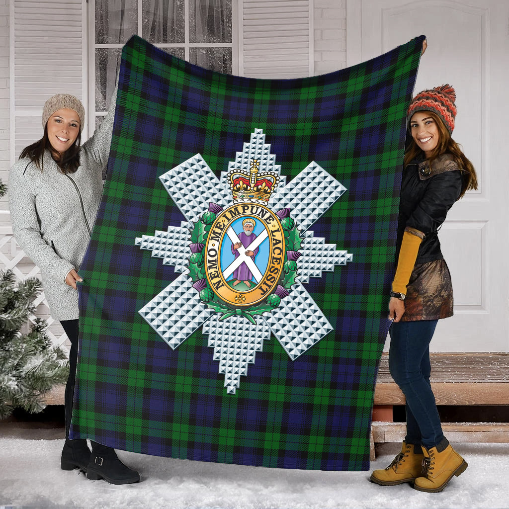 Black Watch Tartan Blanket with Family Crest - Tartan Vibes Clothing