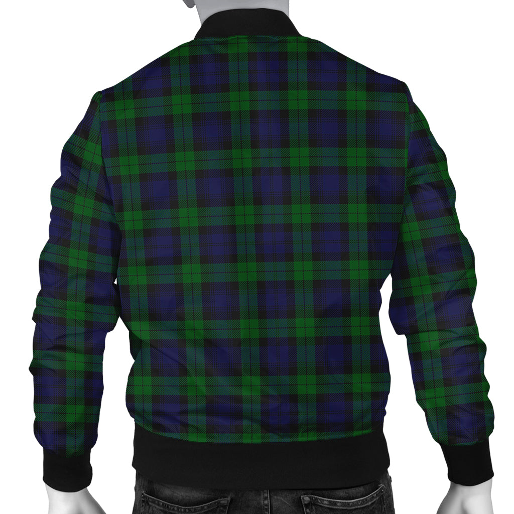 Black Watch Tartan Bomber Jacket with Family Crest - Tartanvibesclothing