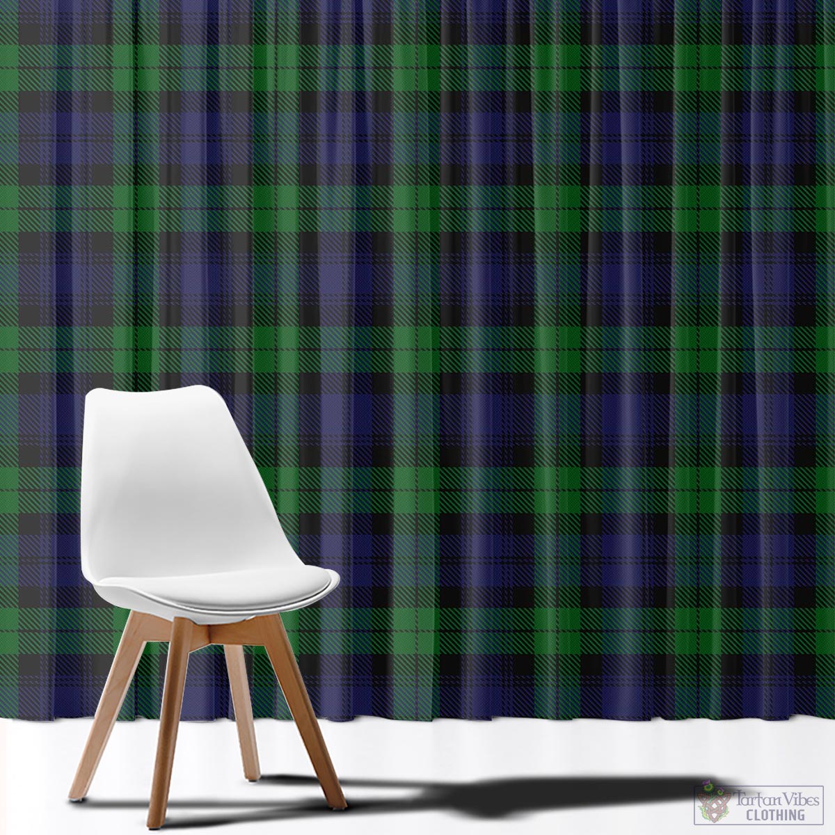 Black Watch Tartan Window Curtain