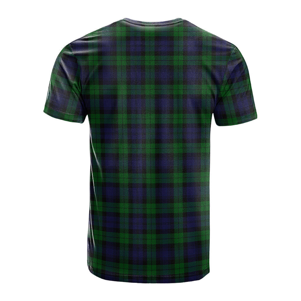 Black Watch Tartan T-Shirt with Family Crest - Tartan Vibes Clothing