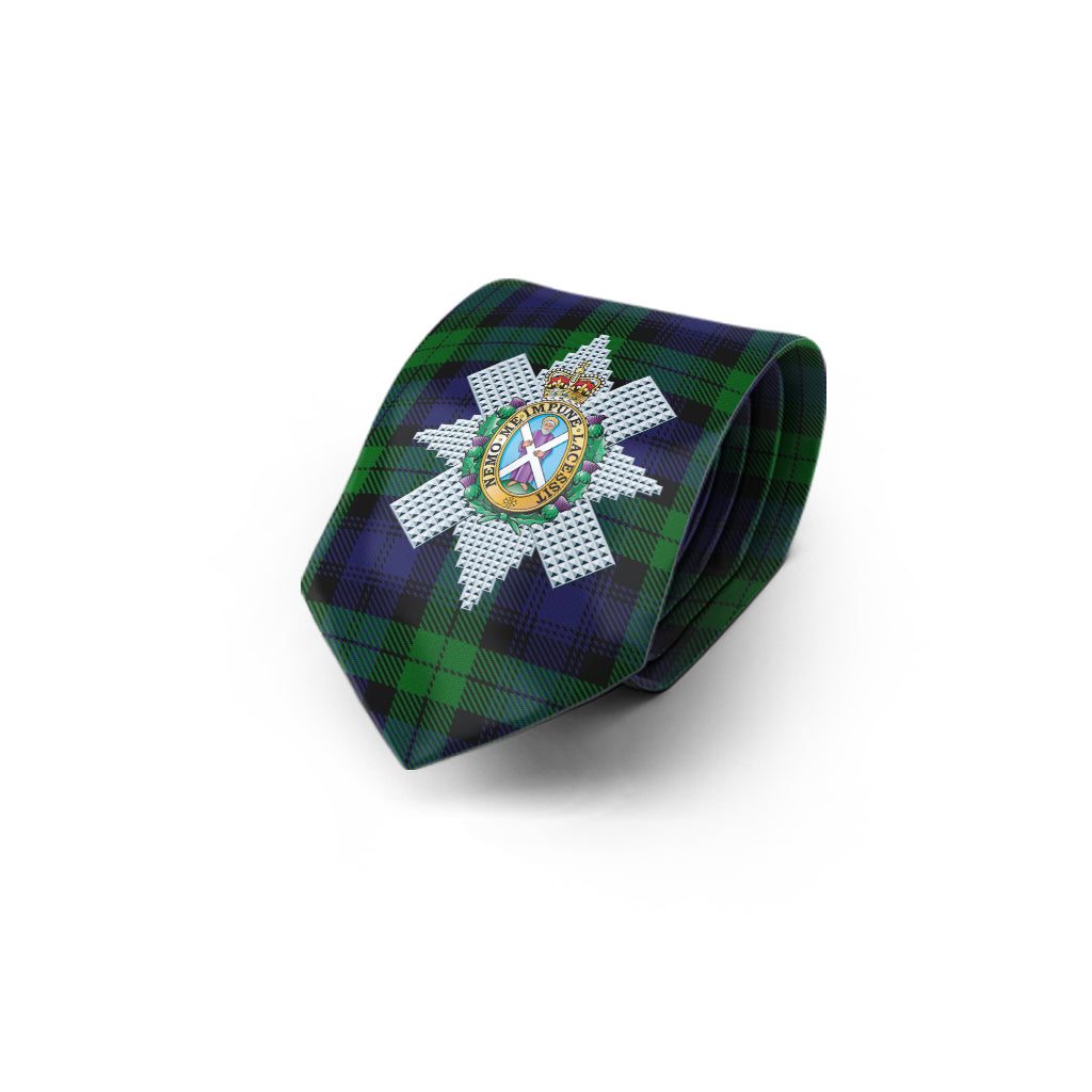 Black Watch Tartan Classic Necktie with Family Crest - Tartan Vibes Clothing