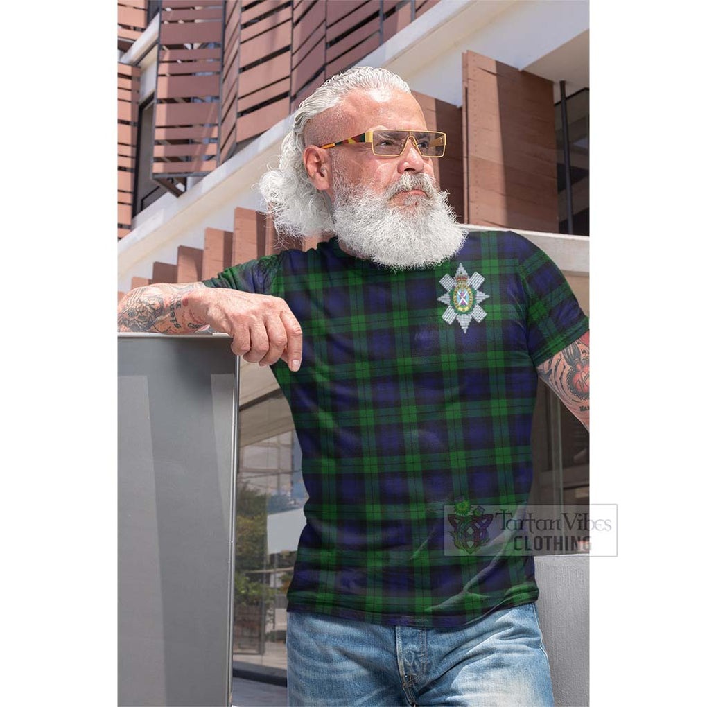 Tartan Vibes Clothing Black Watch Tartan Cotton T-shirt with Family Crest Celtic Skull Style