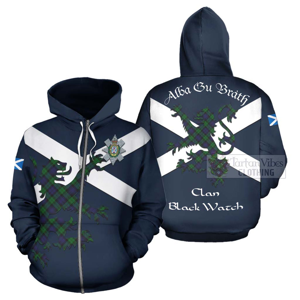 Tartan Vibes Clothing Black Watch Tartan Lion Rampant Hoodie – Proudly Display Your Heritage with Alba Gu Brath and Clan Name