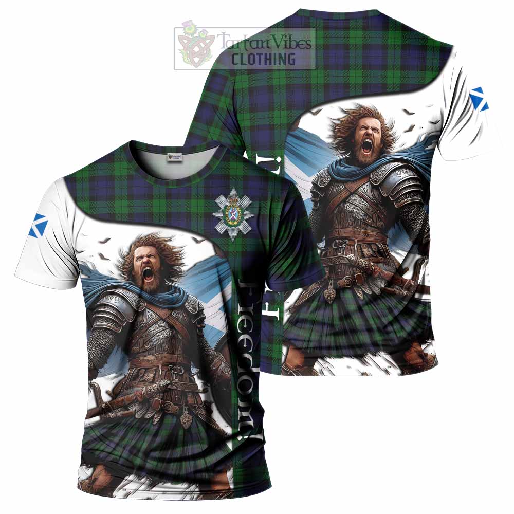 Black Watch Crest Tartan T-Shirt Inspired by the Freedom of Scottish Warrior