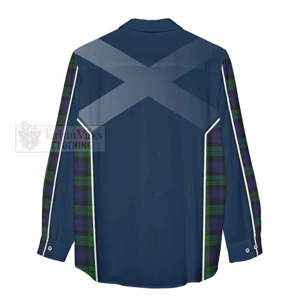 Tartan Vibes Clothing Black Watch Tartan Women's Casual Shirt with Family Crest and Lion Rampant Vibes Sport Style