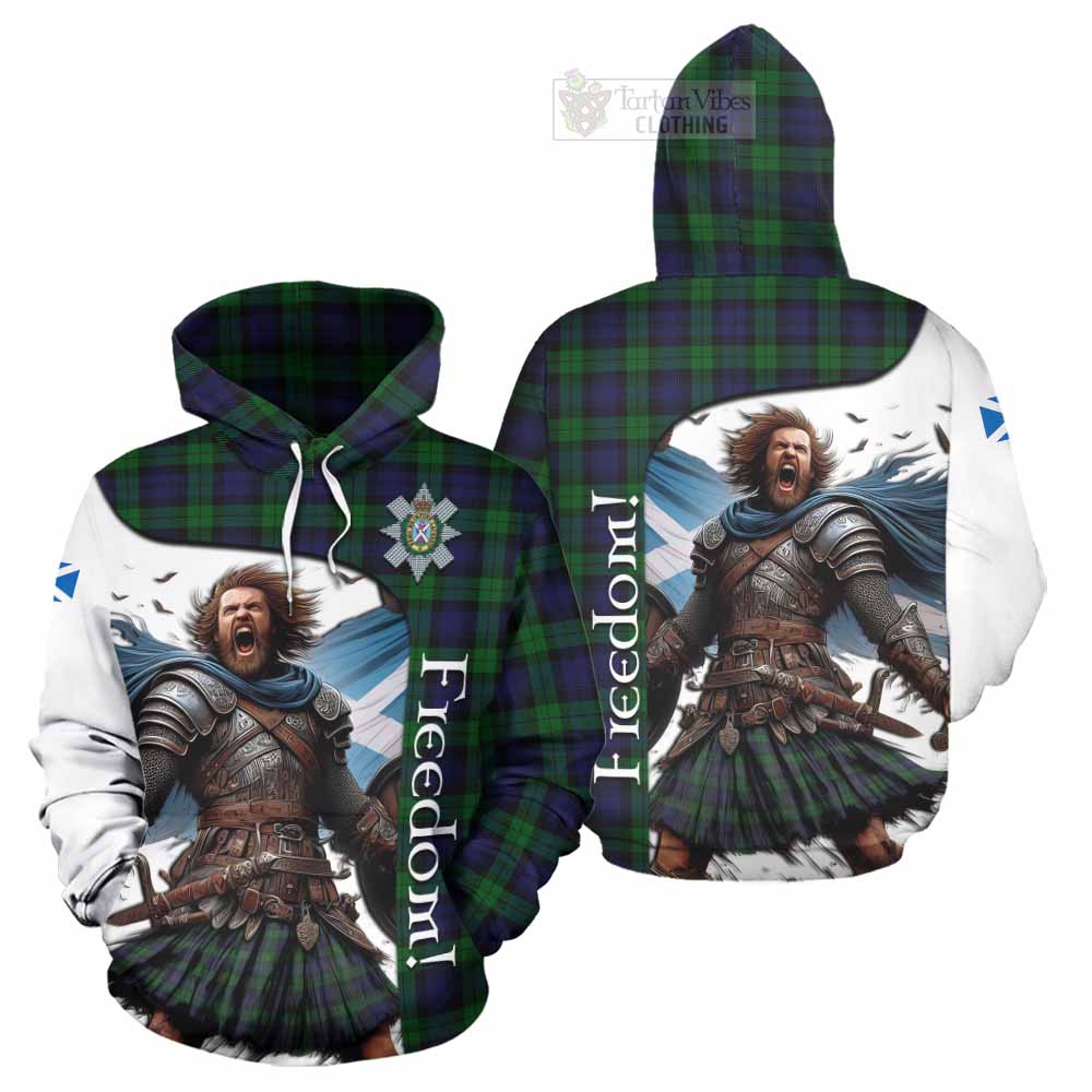 Tartan Vibes Clothing Black Watch Crest Tartan Hoodie Inspired by the Freedom of Scottish Warrior