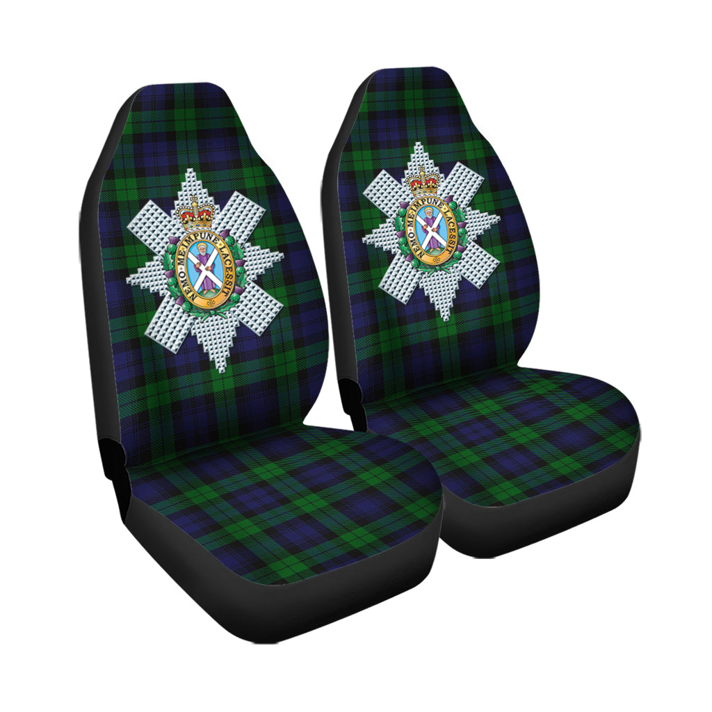 Black Watch Tartan Car Seat Cover with Family Crest - Tartanvibesclothing