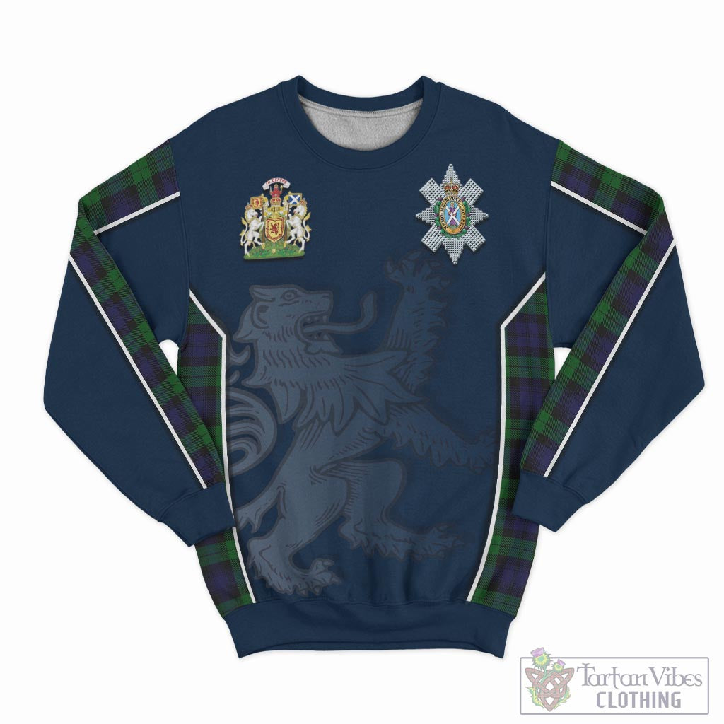 Tartan Vibes Clothing Black Watch Tartan Sweater with Family Crest and Lion Rampant Vibes Sport Style