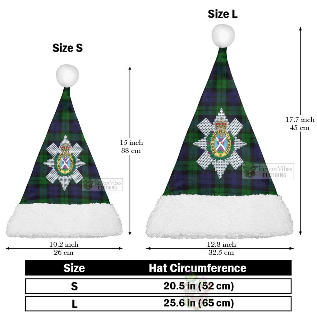 Tartan Vibes Clothing Black Watch Tartan Christmas Santa Hats with Family Crest