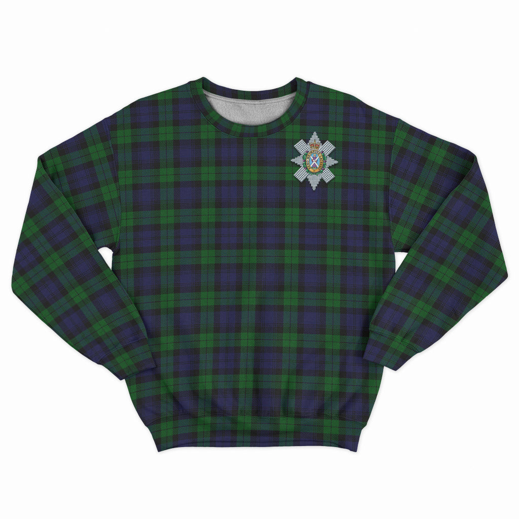 Black Watch Tartan Sweatshirt with Family Crest - Tartan Vibes Clothing