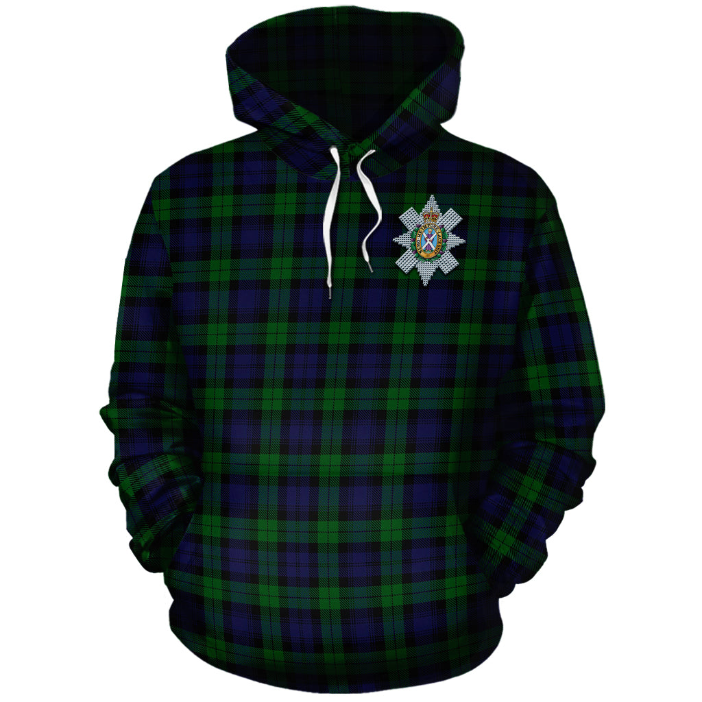 Black Watch Tartan Hoodie with Family Crest - Tartanvibesclothing