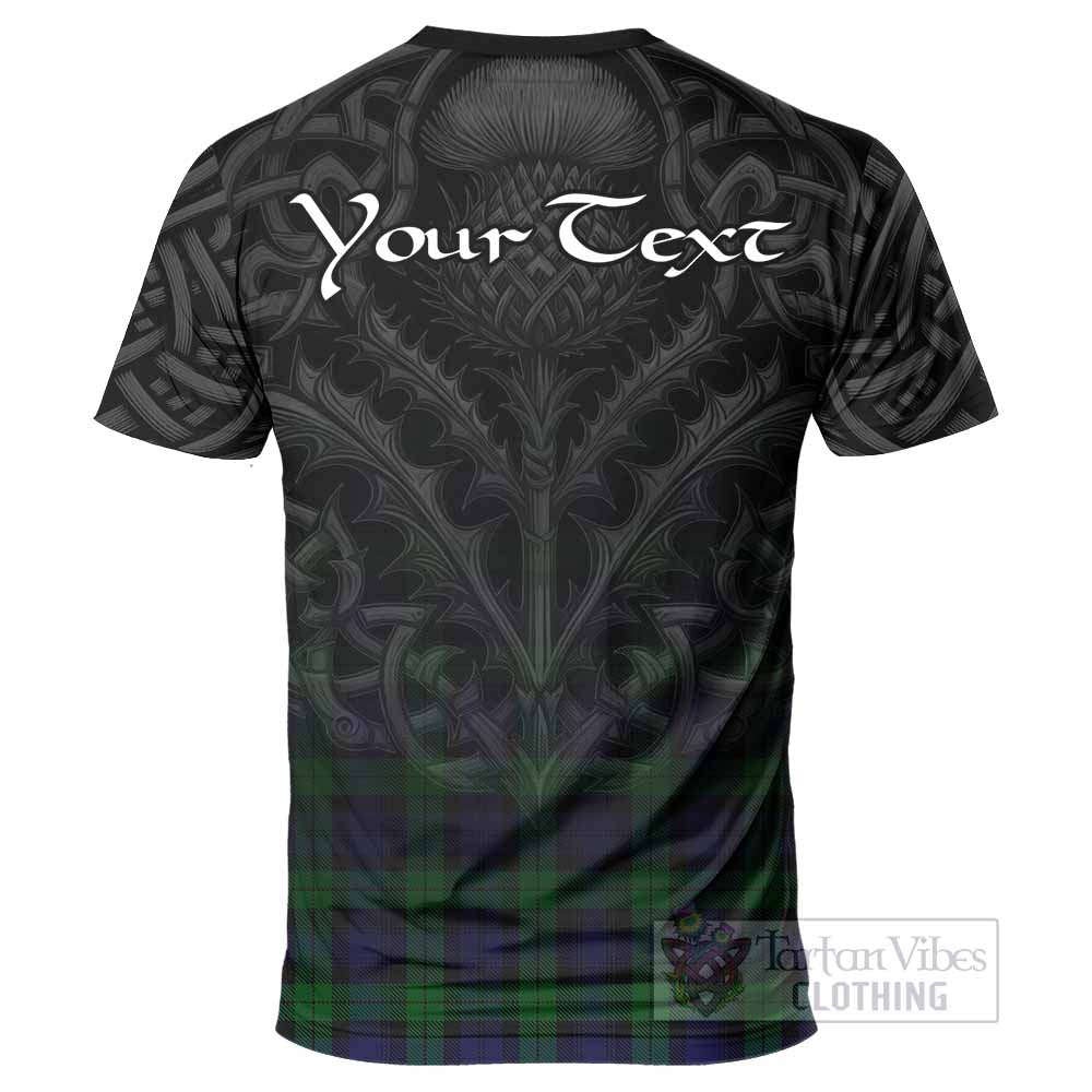 Tartan Vibes Clothing Black Watch Tartan T-Shirt with Family Crest Celtic Thistle Vibes