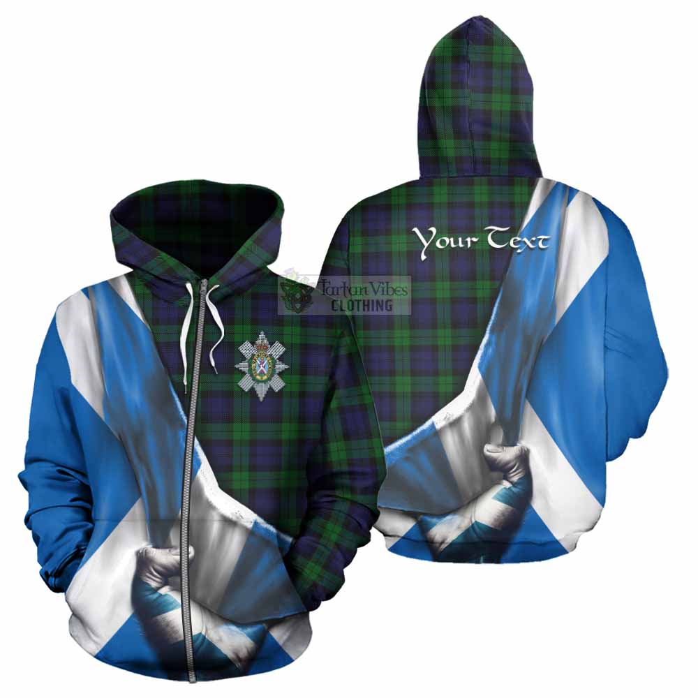 Tartan Vibes Clothing Black Watch Tartan Hoodie with Family Crest Scotland Patriotic Style