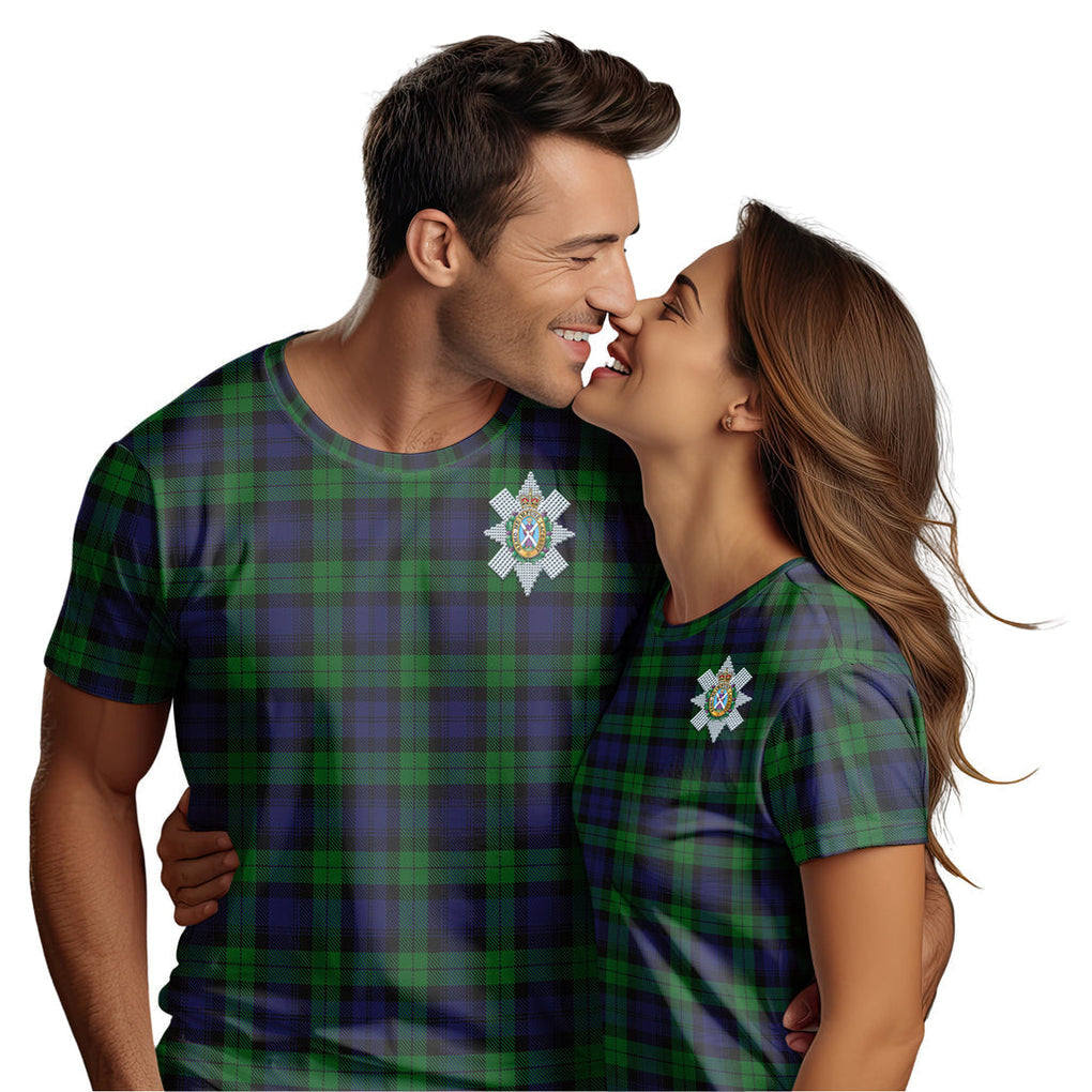 Black Watch Tartan T-Shirt with Family Crest - Tartan Vibes Clothing