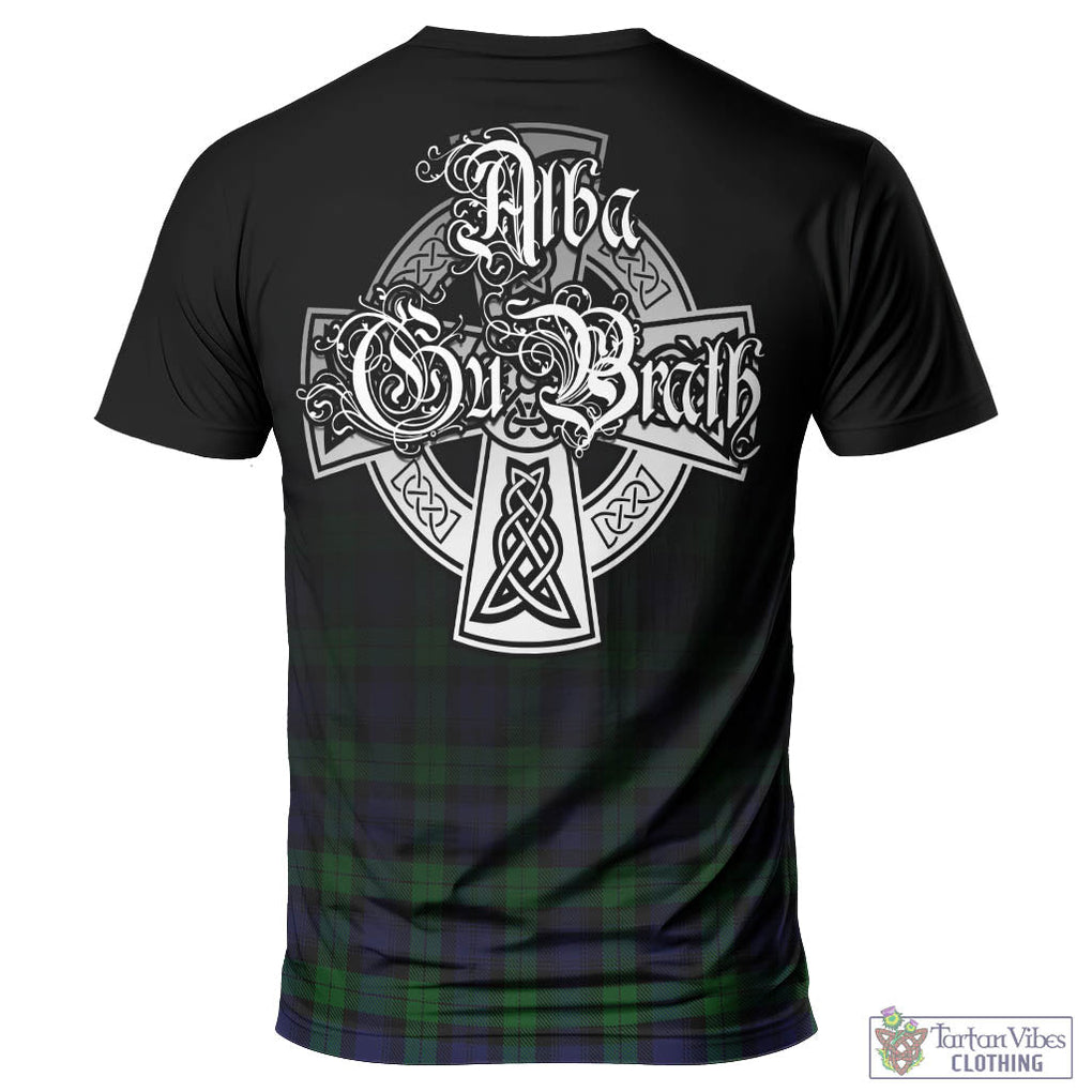 Tartan Vibes Clothing Black Watch Tartan T-Shirt Featuring Alba Gu Brath Family Crest Celtic Inspired