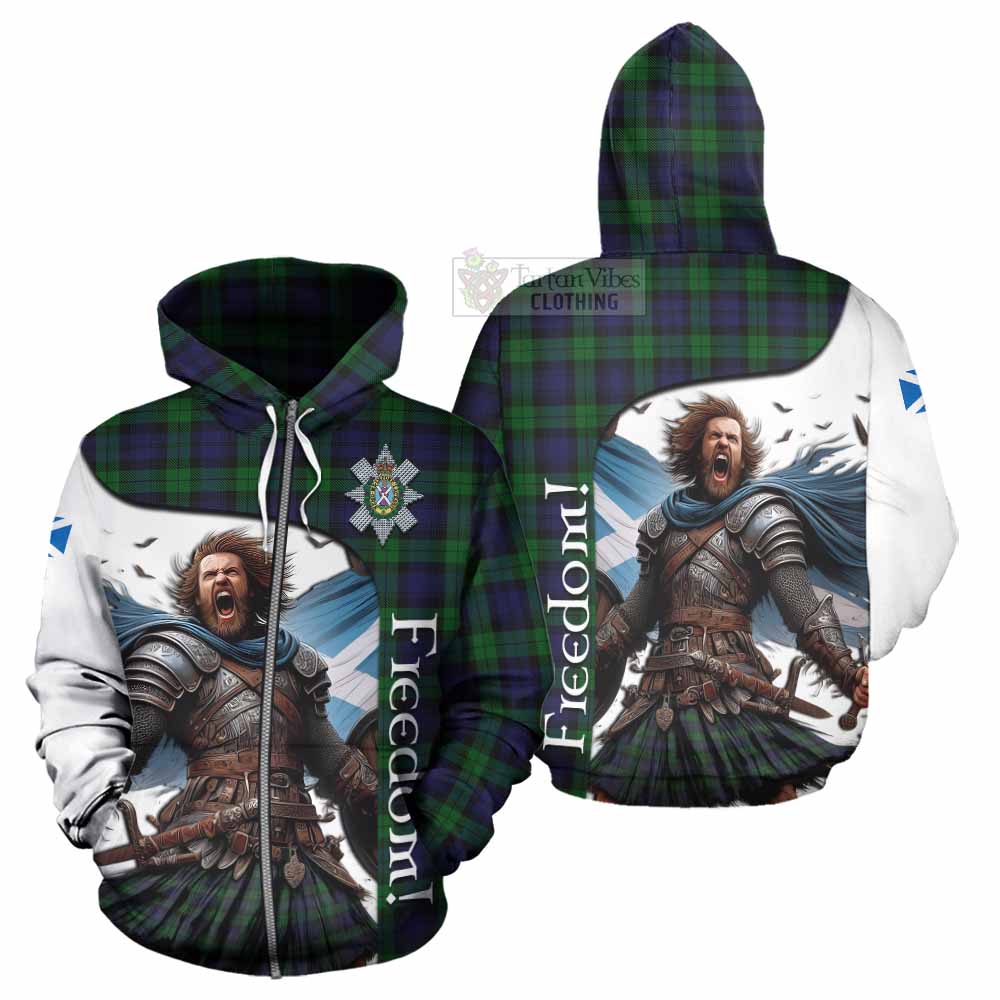 Tartan Vibes Clothing Black Watch Crest Tartan Hoodie Inspired by the Freedom of Scottish Warrior