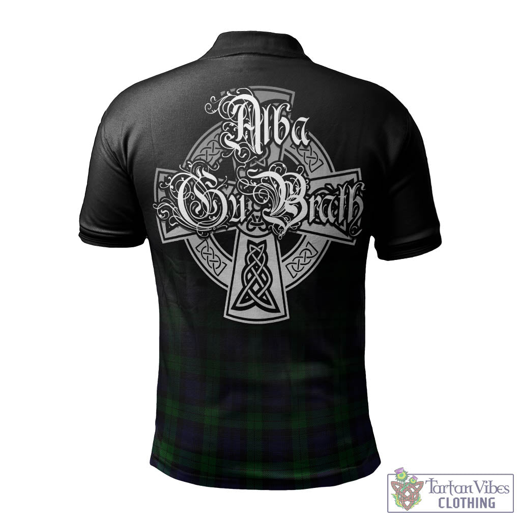 Tartan Vibes Clothing Black Watch Tartan Polo Shirt Featuring Alba Gu Brath Family Crest Celtic Inspired