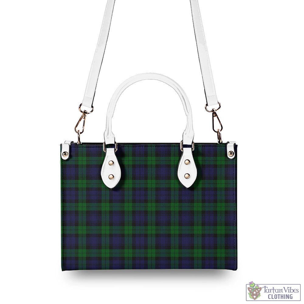 Tartan Vibes Clothing Black Watch Tartan Luxury Leather Handbags