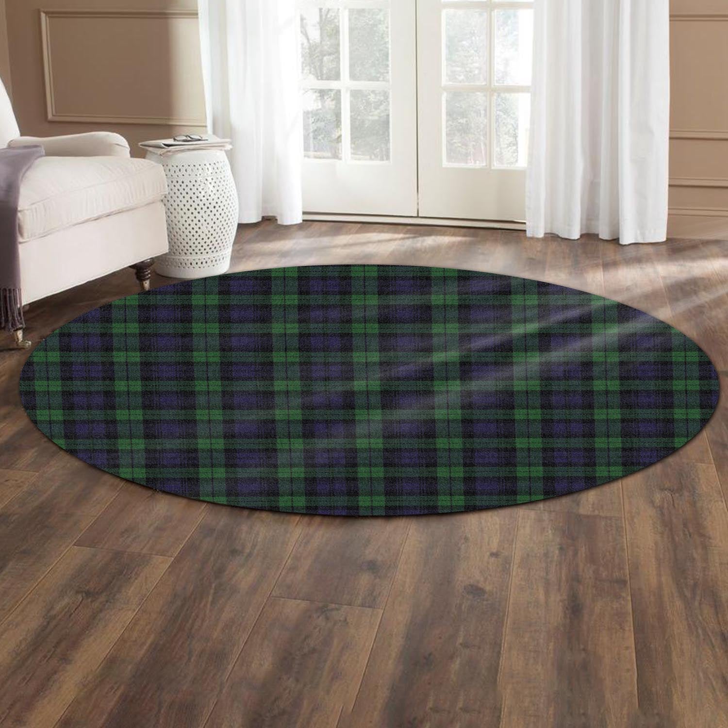 Black Watch Tartan Round Rug - Tartanvibesclothing