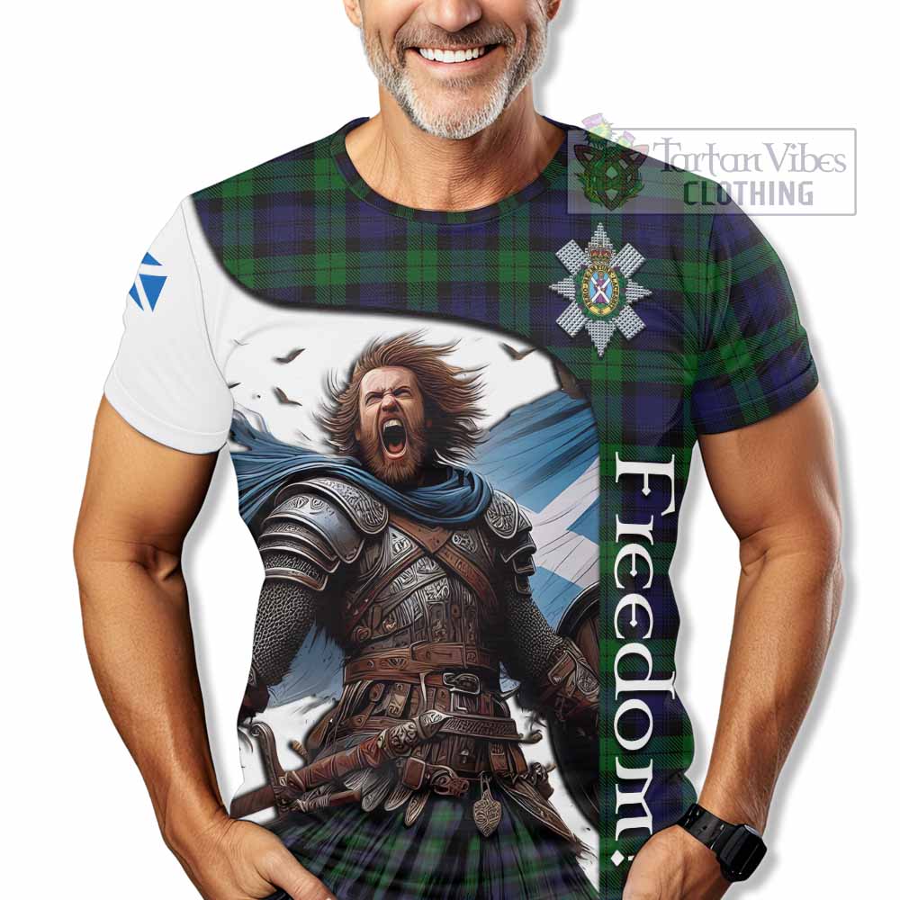 Black Watch Crest Tartan T-Shirt Inspired by the Freedom of Scottish Warrior