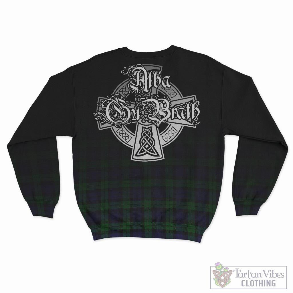 Tartan Vibes Clothing Black Watch Tartan Sweatshirt Featuring Alba Gu Brath Family Crest Celtic Inspired