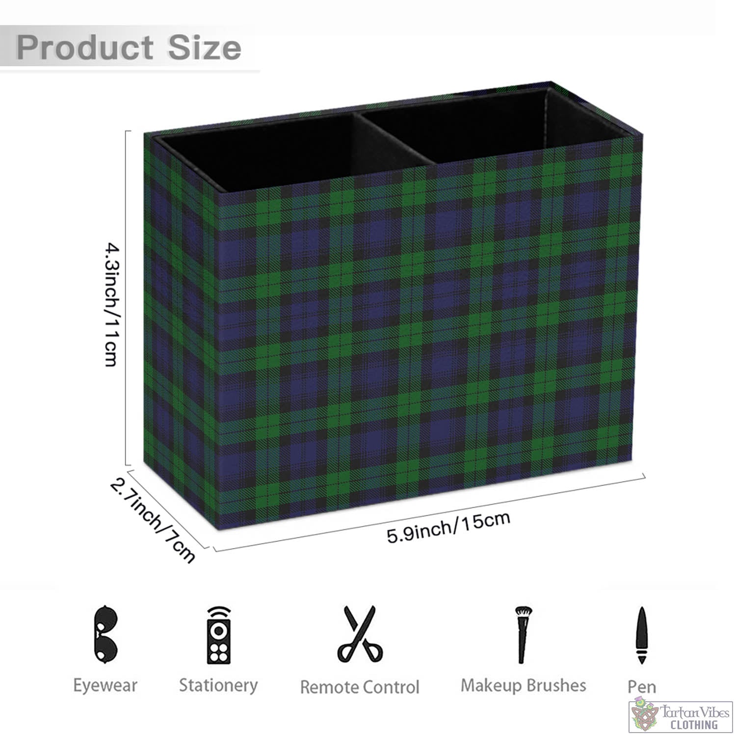 Tartan Vibes Clothing Black Watch Tartan Pen Holder