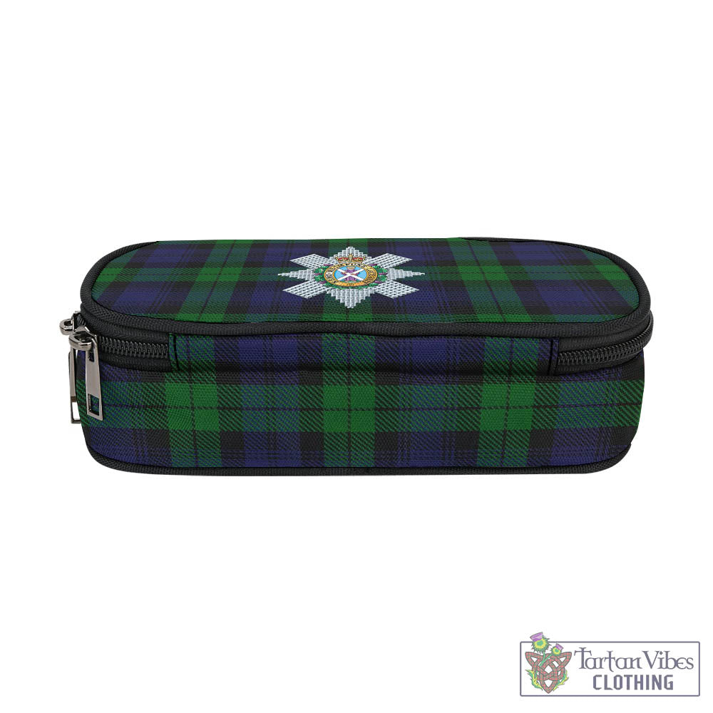 Tartan Vibes Clothing Black Watch Tartan Pen and Pencil Case with Family Crest