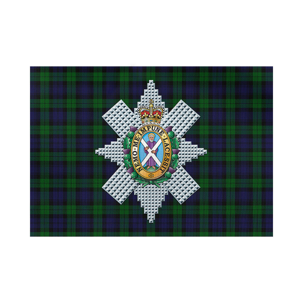 Black Watch Tartan Flag with Family Crest - Tartan Vibes Clothing