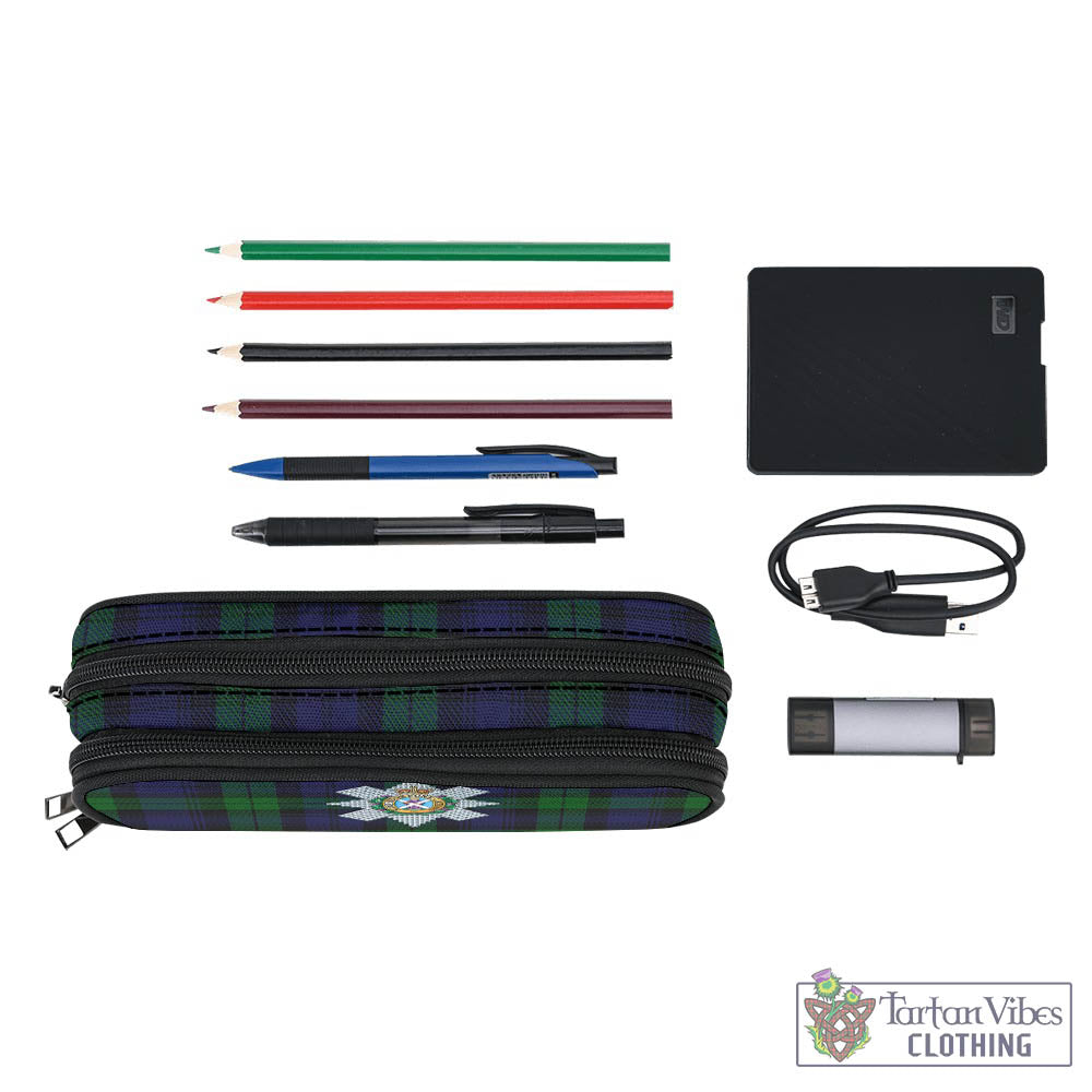 Tartan Vibes Clothing Black Watch Tartan Pen and Pencil Case with Family Crest