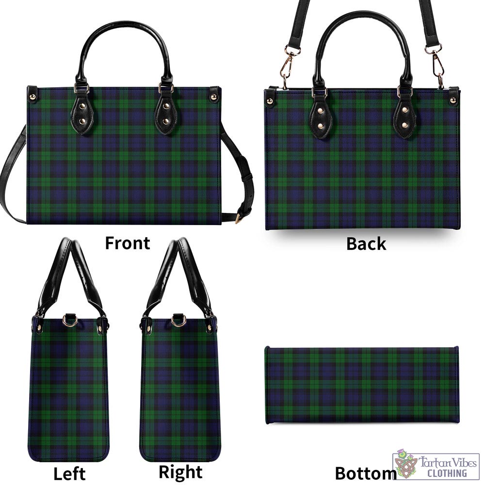 Tartan Vibes Clothing Black Watch Tartan Luxury Leather Handbags