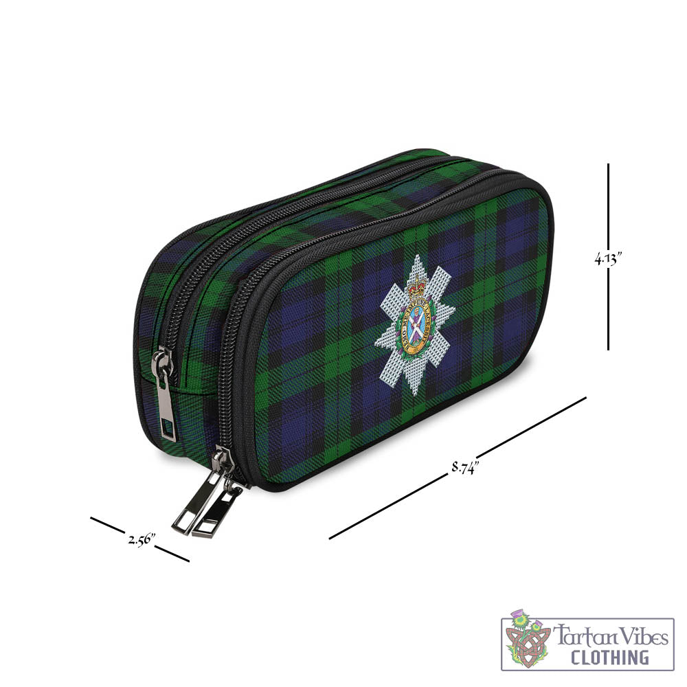 Tartan Vibes Clothing Black Watch Tartan Pen and Pencil Case with Family Crest