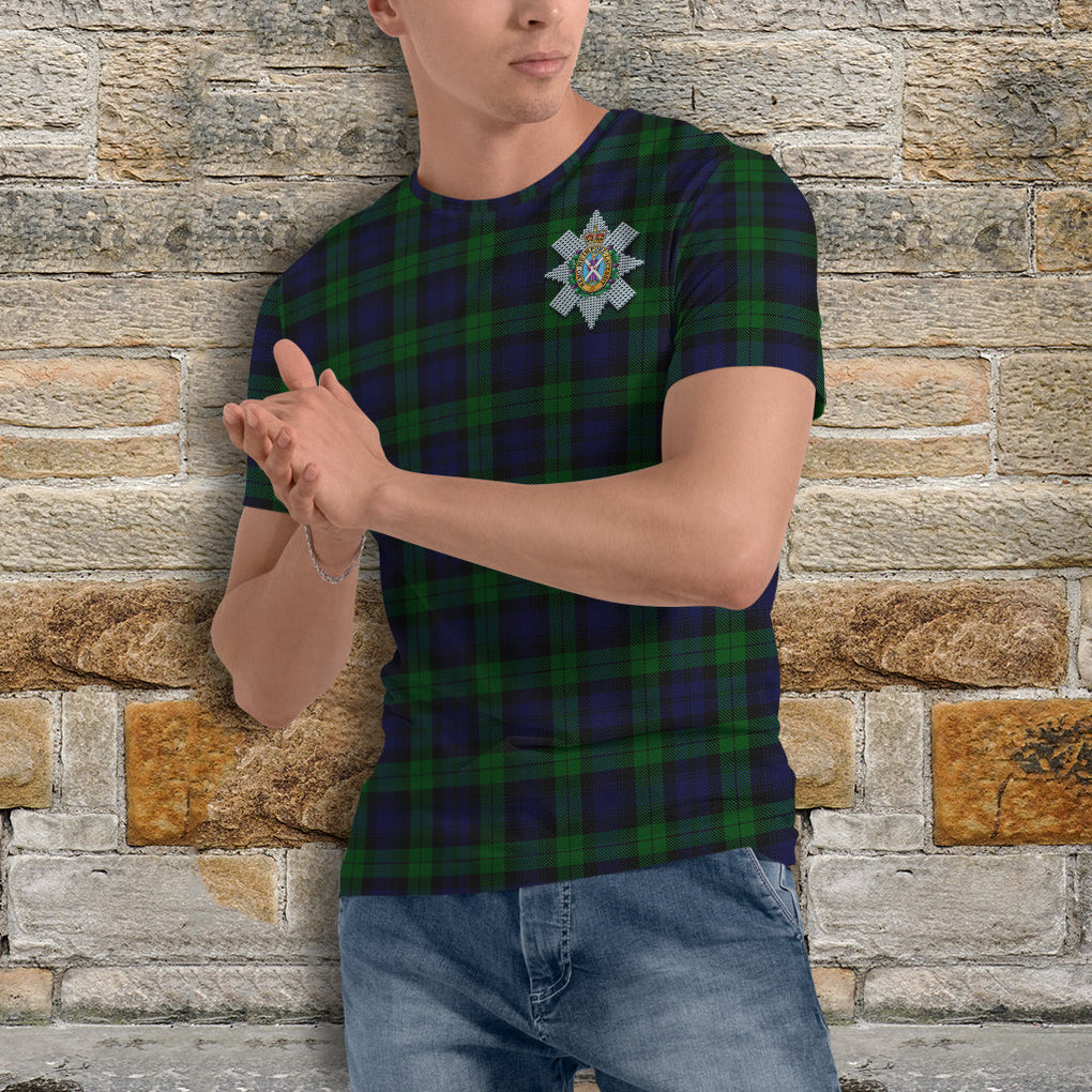 Black Watch Tartan T-Shirt with Family Crest - Tartan Vibes Clothing