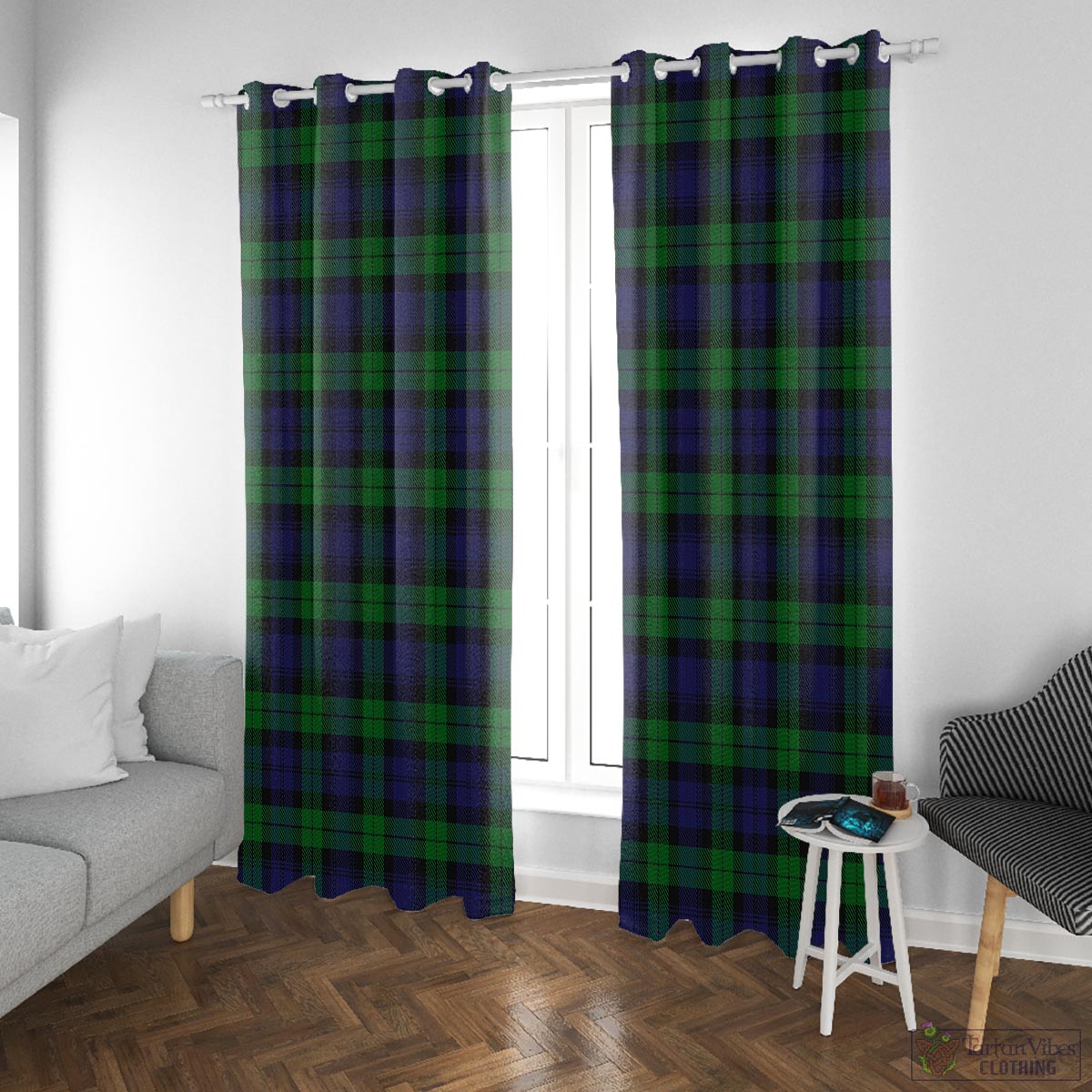 Black Watch Tartan Window Curtain