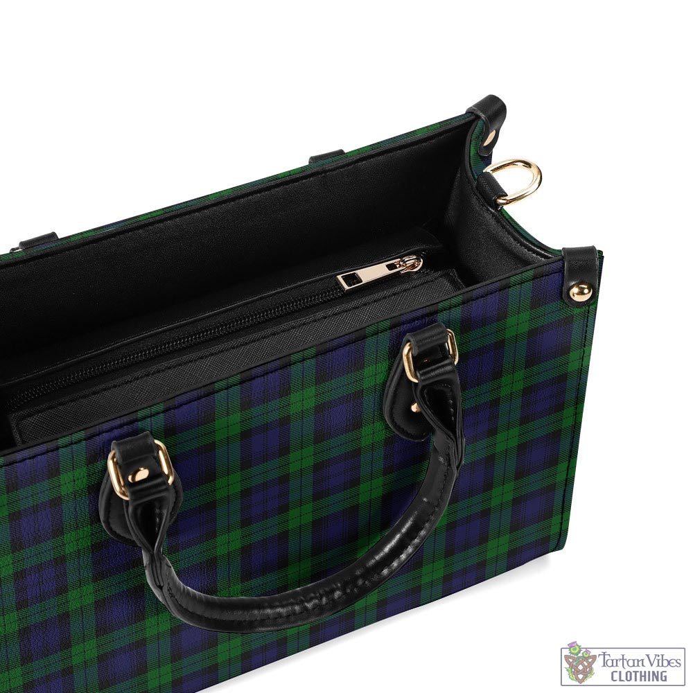 Tartan Vibes Clothing Black Watch Tartan Luxury Leather Handbags