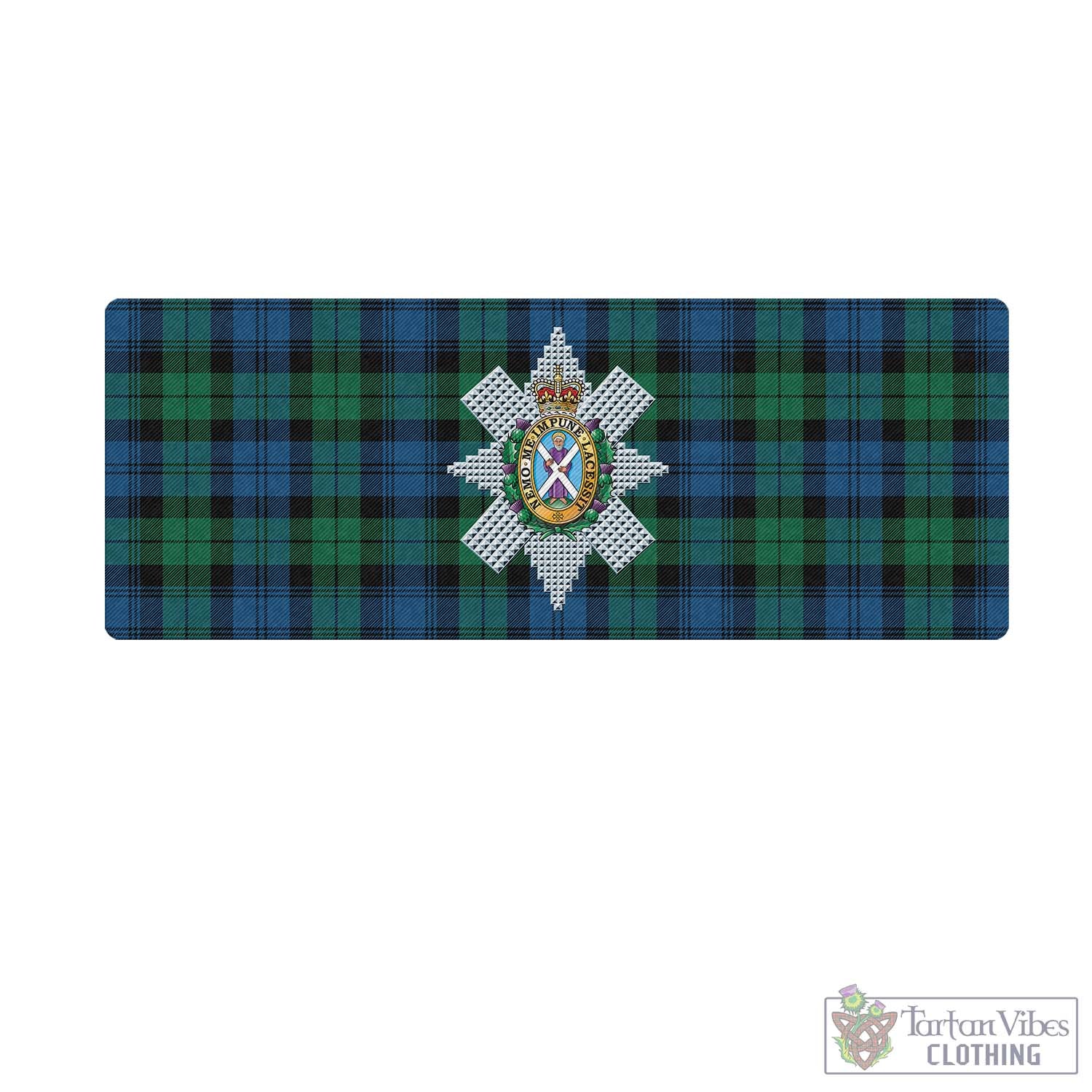 Tartan Vibes Clothing Black Watch Ancient Tartan Mouse Pad with Family Crest